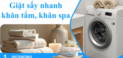 Giặt sấy nhanh khăn tắm, khăn spa
