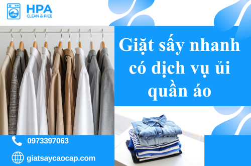 Giặt sấy nhanh có dịch vụ ủi quần áo