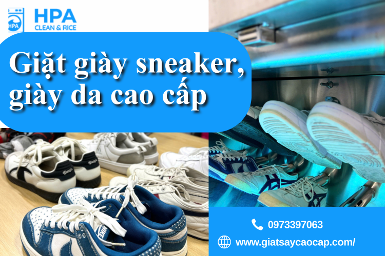 Giặt giày sneaker, giày da cao cấp – Giải pháp giặt sấy cao cấp giữ form, sạch sâu như mới